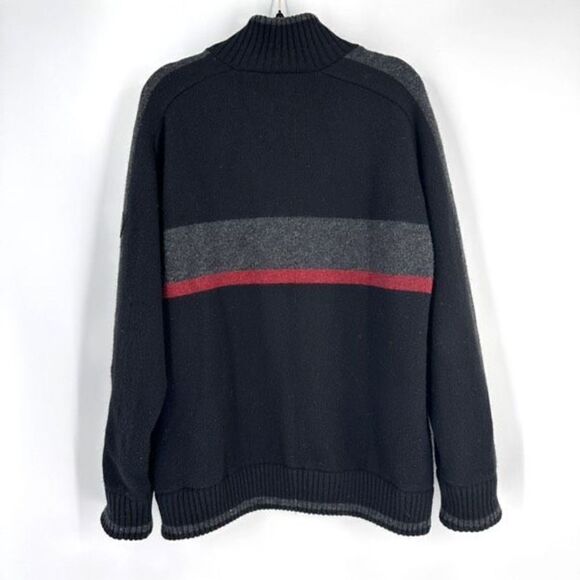 LAFUMA mens wool blend sweater Quarter‎ Zip lined black Windstopper large - Picture 2 of 13
